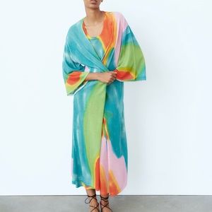 Zara limited edition fun printed kimono